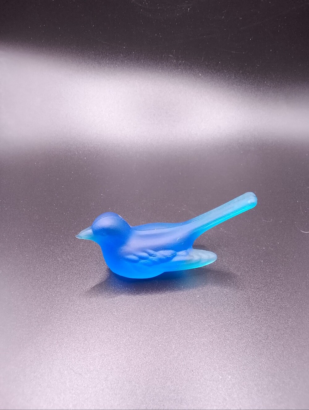 Vintage Frosted/Satin Glass Blue Bird